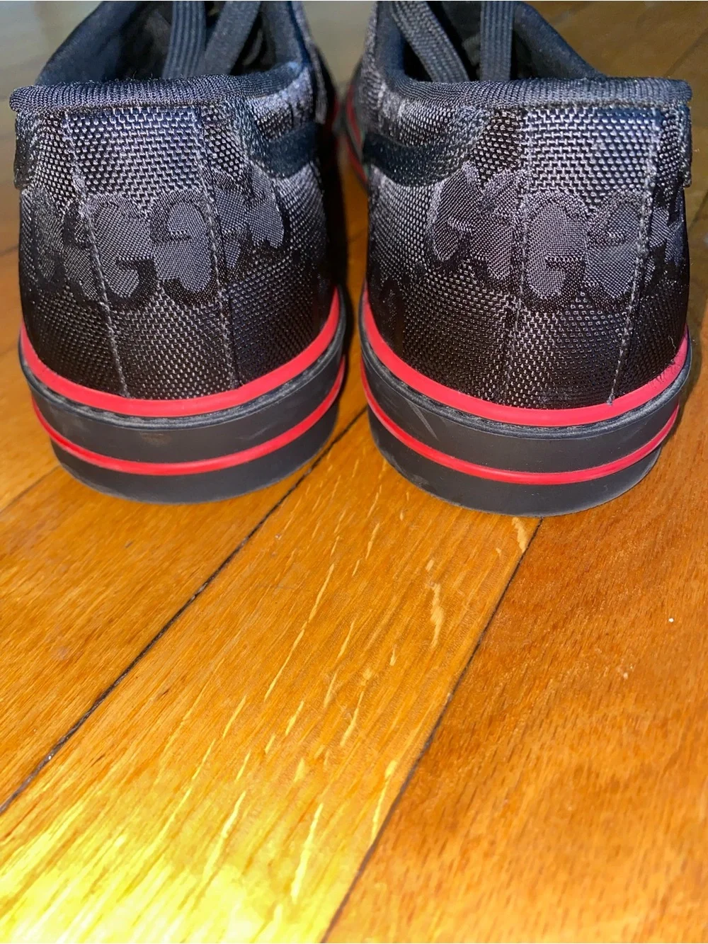 Gucci Tennis 1977 Off The Grid Black GG Sneakers Sz 13